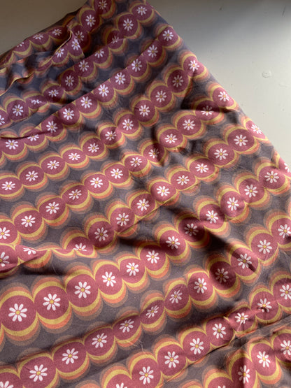 Daisy Dreaming Brown Rayon Fabric 3m x 140cm