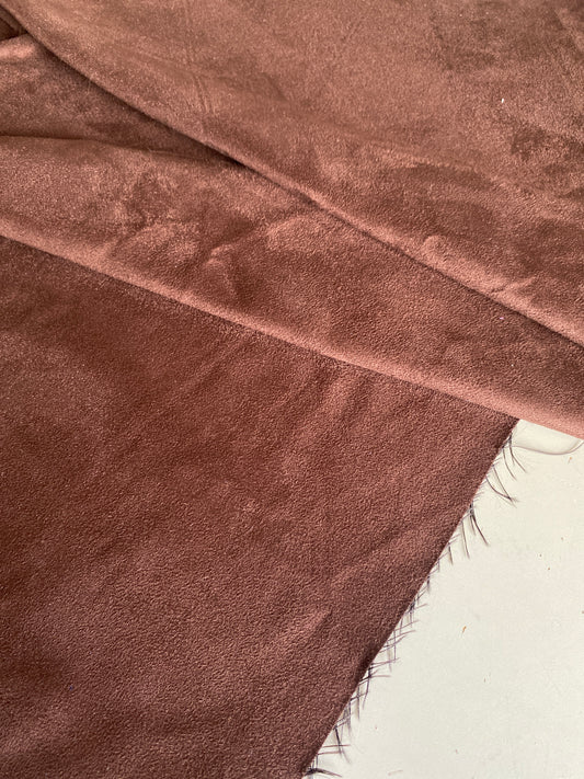 Chocolate Suede Look Fabric 1m